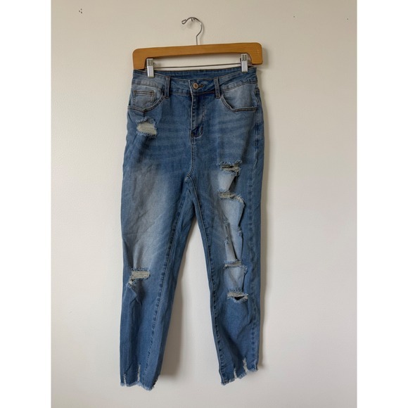 None Denim - Women's Distressed Skinny Jeans – Blue Wash – Size 6 – NWOT